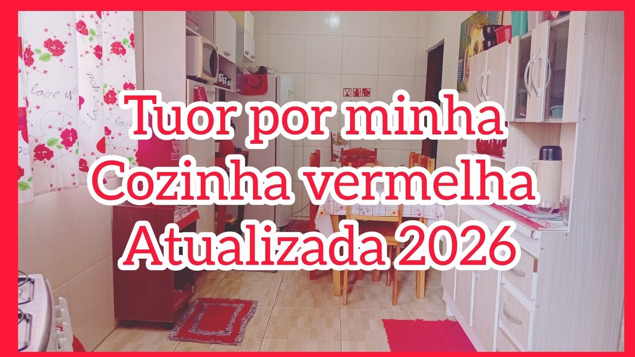 TUOR PELA MINHA COZINHA VERMELHA 2026 #cleciamenezes #crescernoyoutube #cozinha #cozinha2026