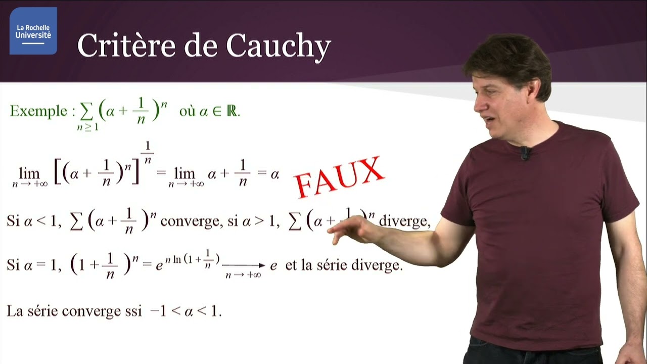 Séries numériques 4/6 : Critère de D'Alembert, Cauchy, Riemann.