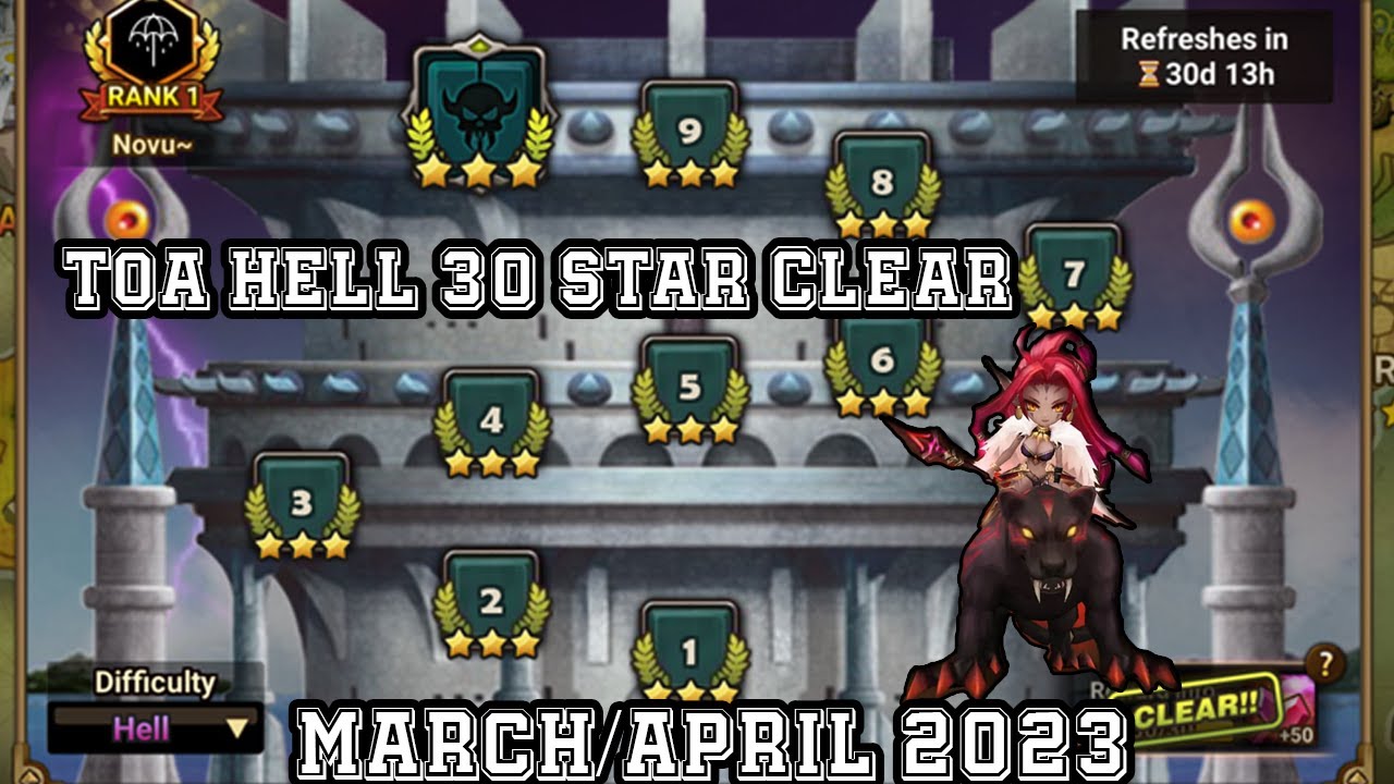 TOA Hell 30 Star Clear March/April 2023 *Summoners War*
