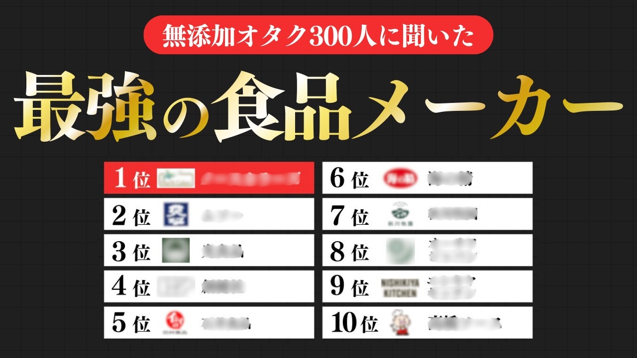 神すぎる食品メーカーランキング！無添加好き300人が選んだ1位は・・・