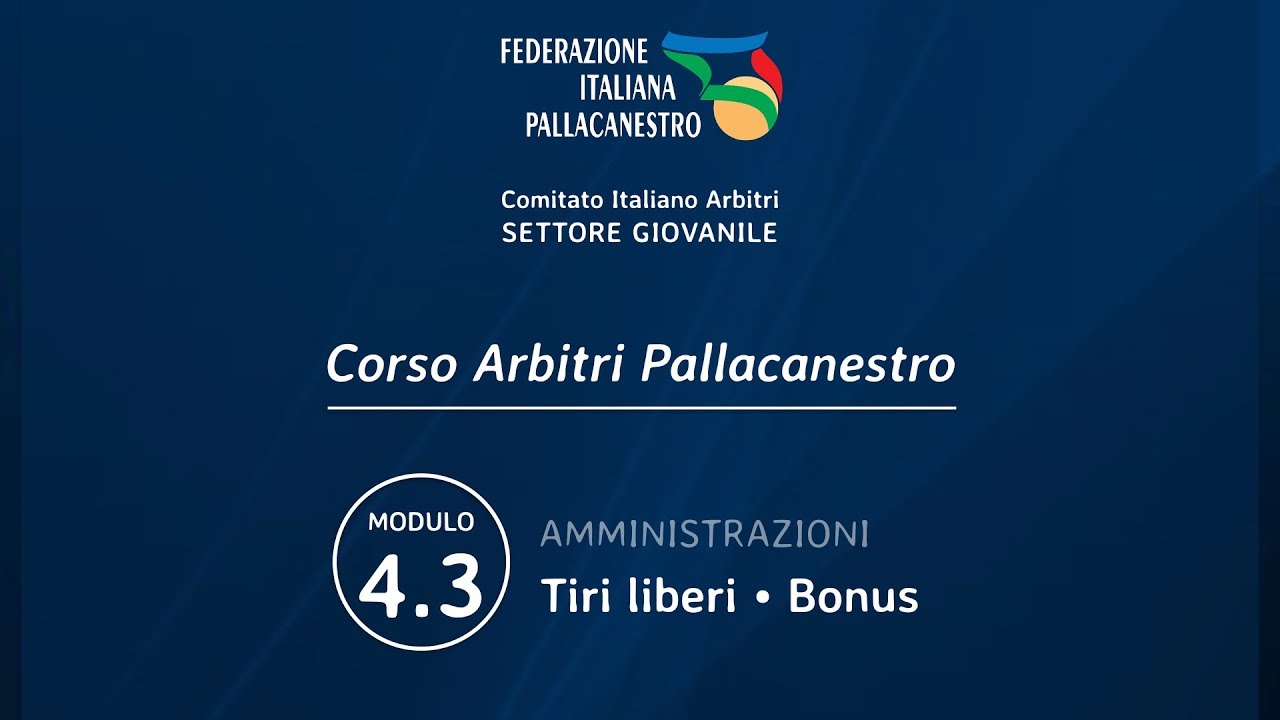Modulo 4.3 - Corso Arbitri Pallacanestro