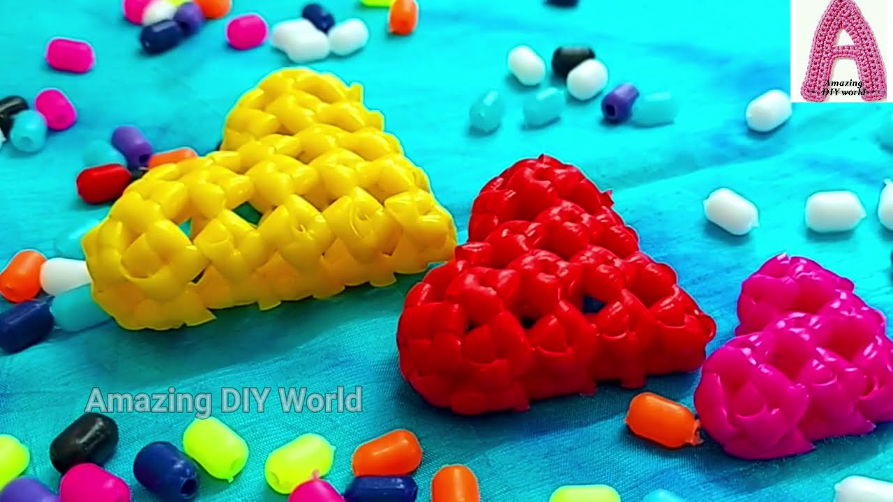 3 விதமான plastic wire heart tutorial for beginners | plastic wire craft |  easy diy