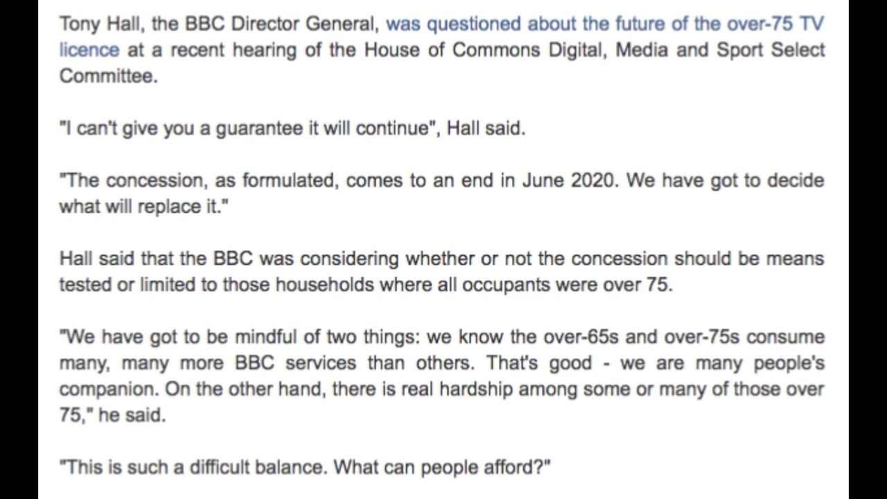 The BBC Over 75 Free TV Licence has....