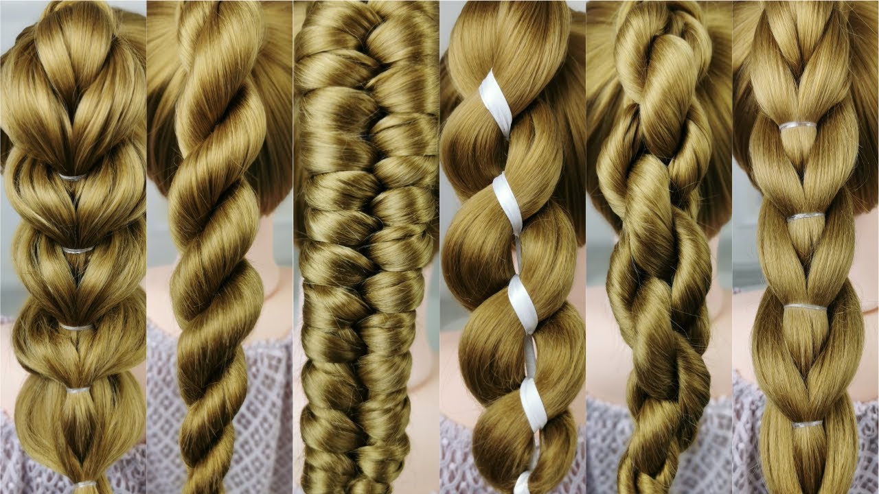 9 simple braids from only 2 strands. Very easy! 1 minute braids.