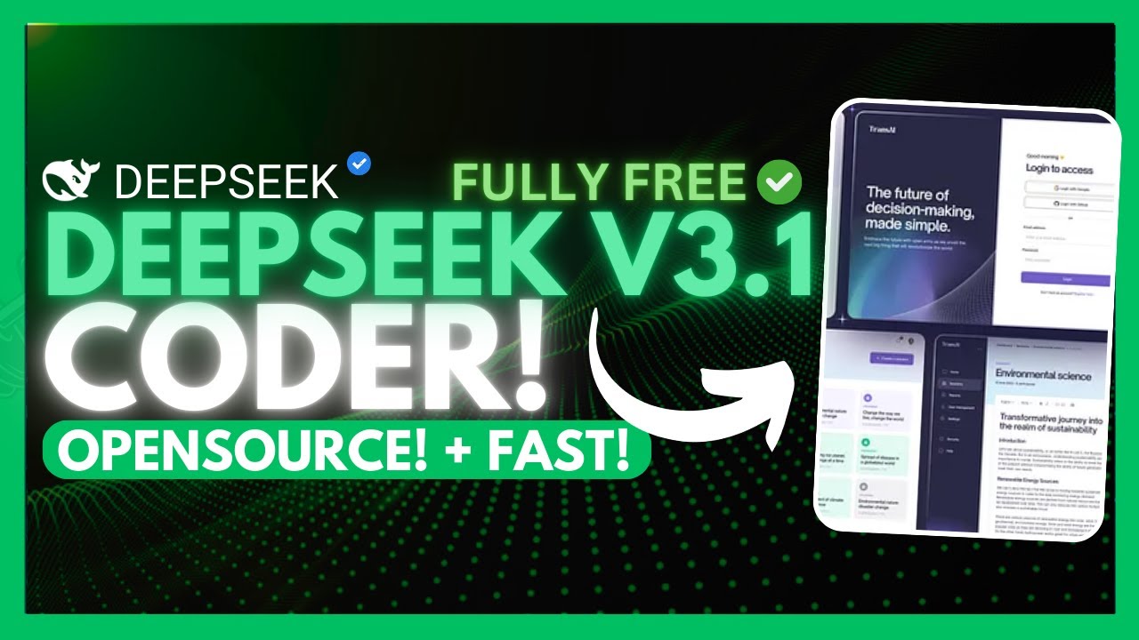 Deepseek V3.1 Coder: NEW Fast, Free, and Local Opensource GEM! Sonnet 4 Alternative!