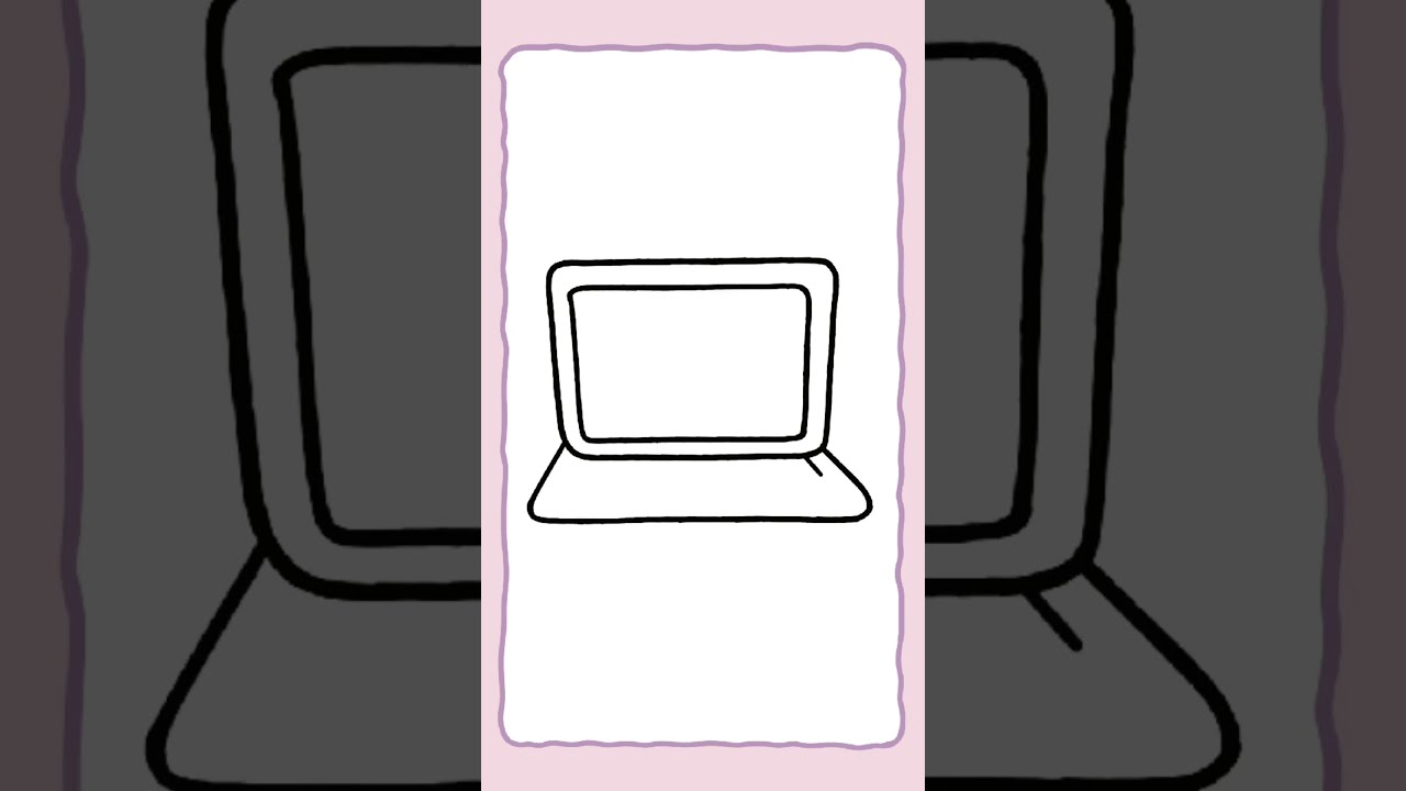 Draw a laptop #shorts #doodle #easydrawing
