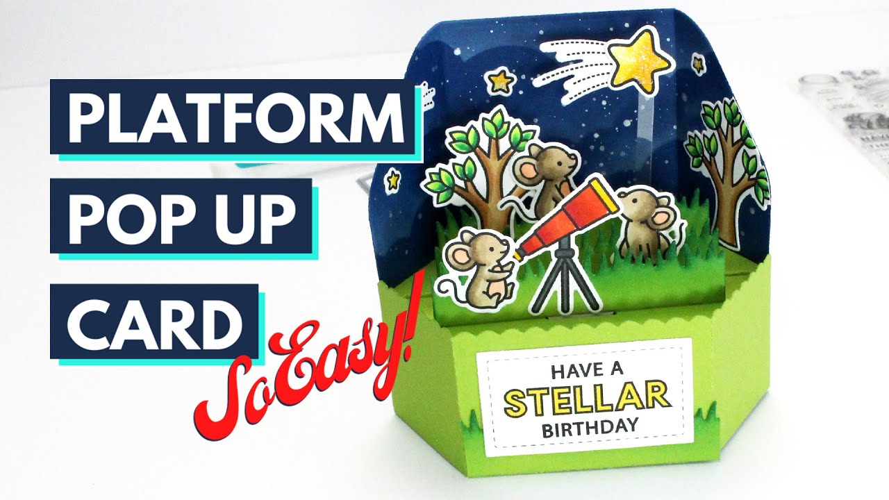 Platform Pop Up Card | Easy Interactive Card with Lawn Fawn