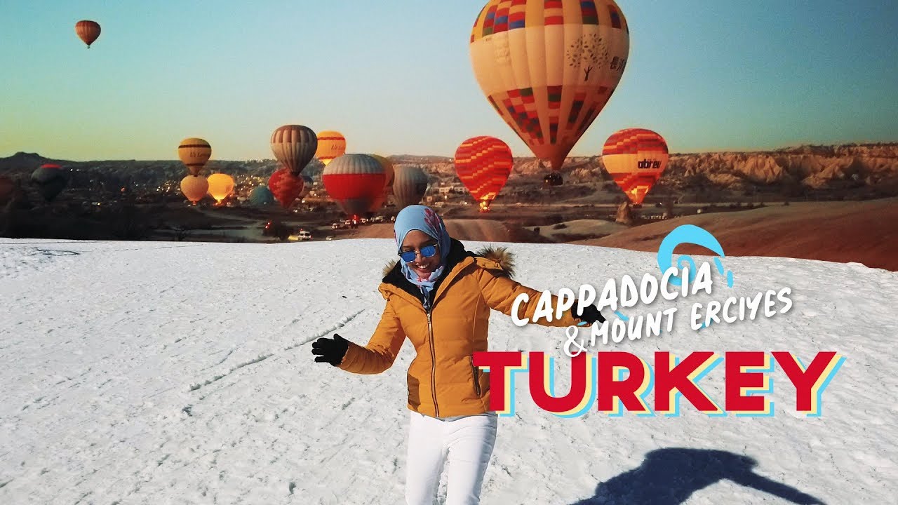 TURKEY Part 2 - Hot Air Balloon Di Cappadocia, Main Salji Di Mount Erciyes