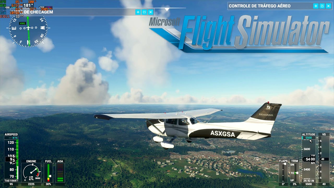 FS2020 - Voo Campinas (SBKP) a São Paulo (SBSP) de Cessna 172 Skyhawk