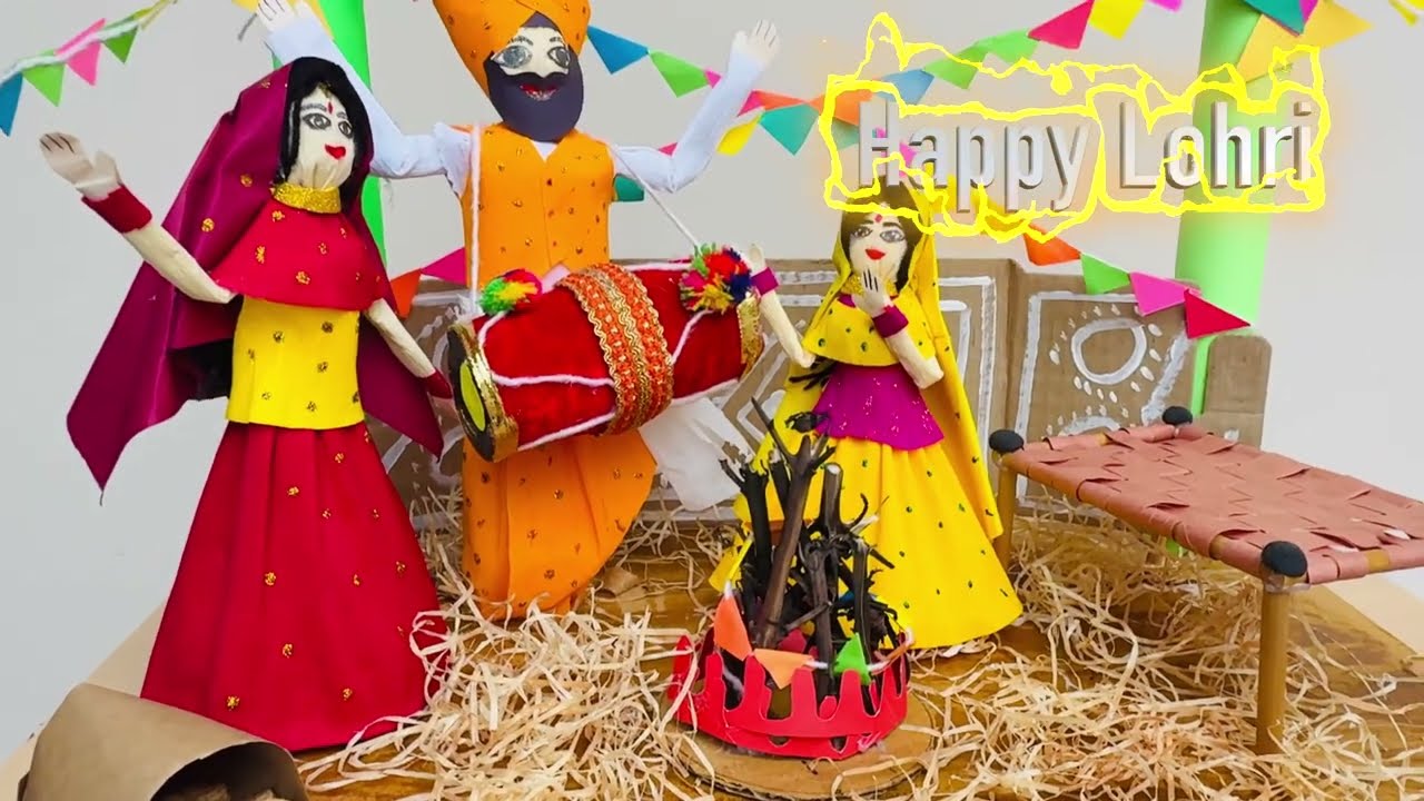 lohri Paper Craft Idea/ Lohri candle/ DIY Baisakhi Craft/ Kite Making Idea