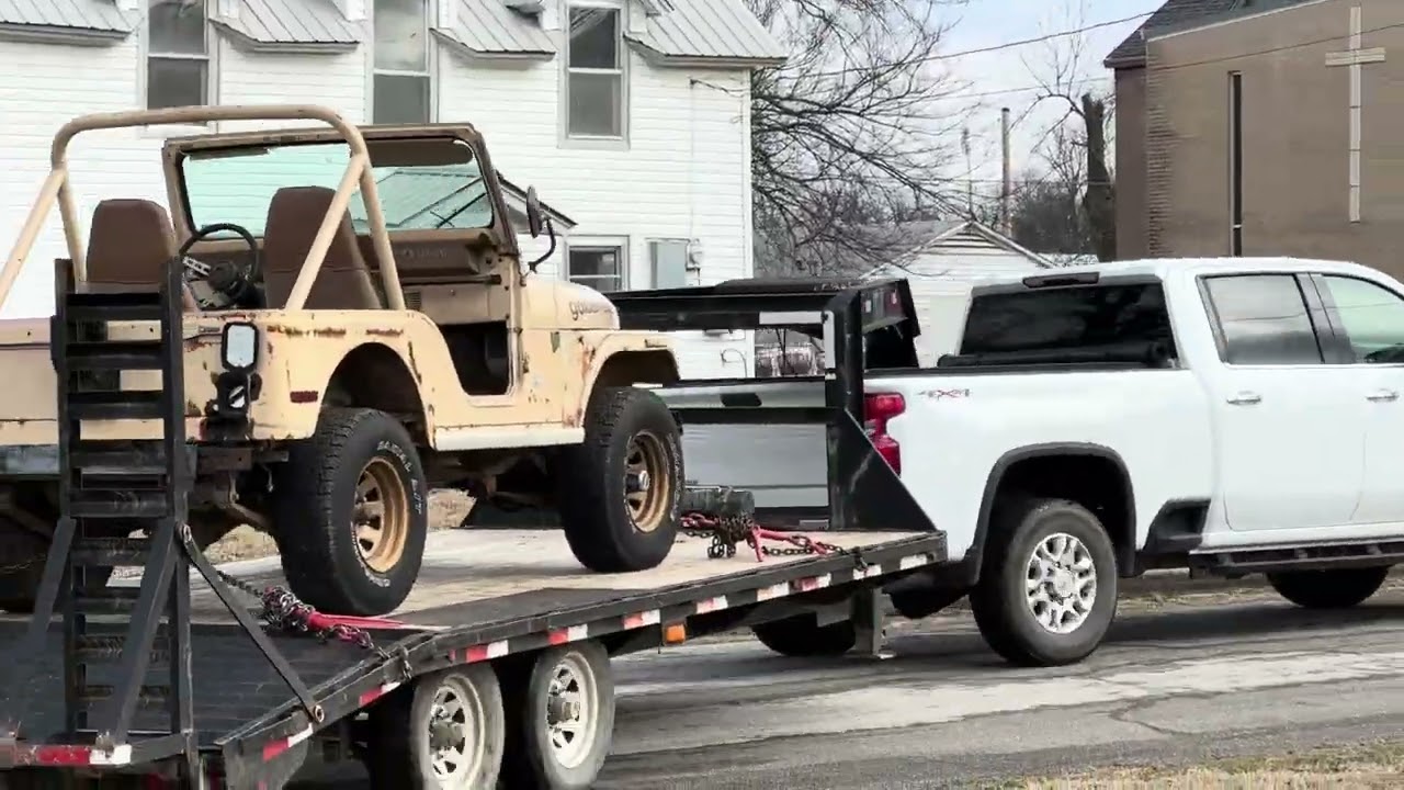The Golden Eagle CJ5 headed to it’s new home @OldIronWorks  
