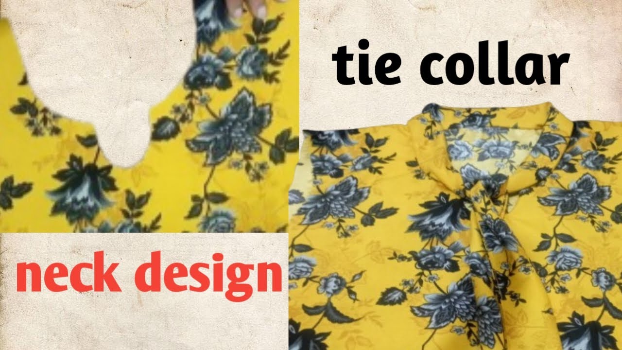 Tie Collar Neck Design| cutting and stitching| Fabric Craft 