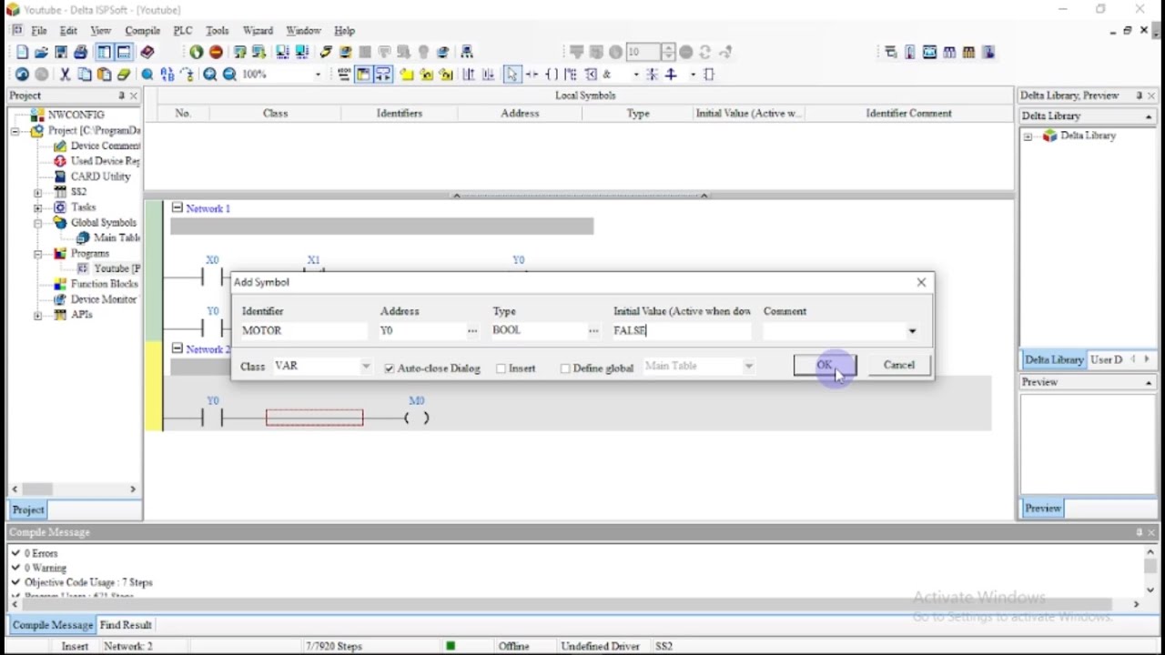 Lesson 1: Learning Delta DVP PLCs  (Hardware basics, ISPSoft programming software, start-stop)