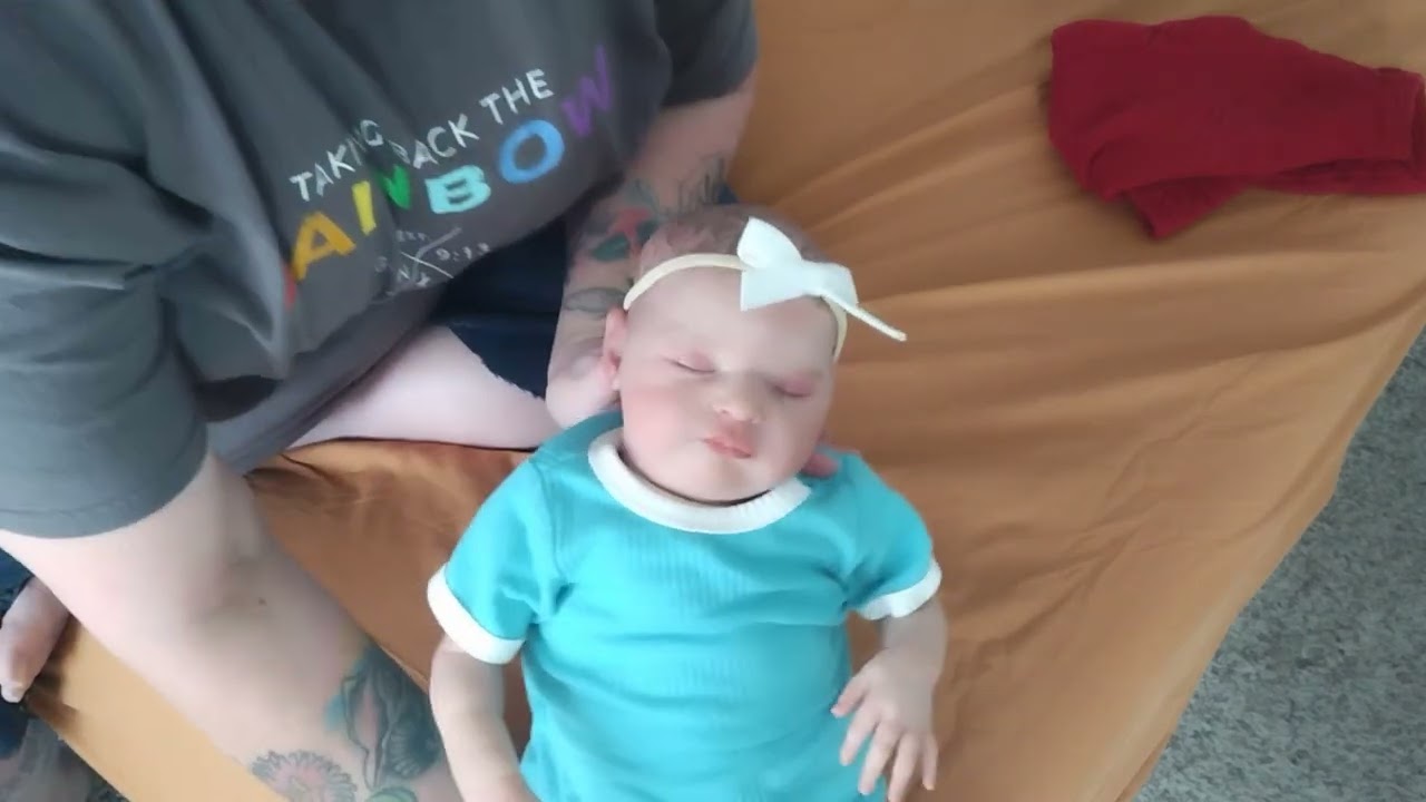 reborn doll changing into summer clothes Laura by Bonnie brown