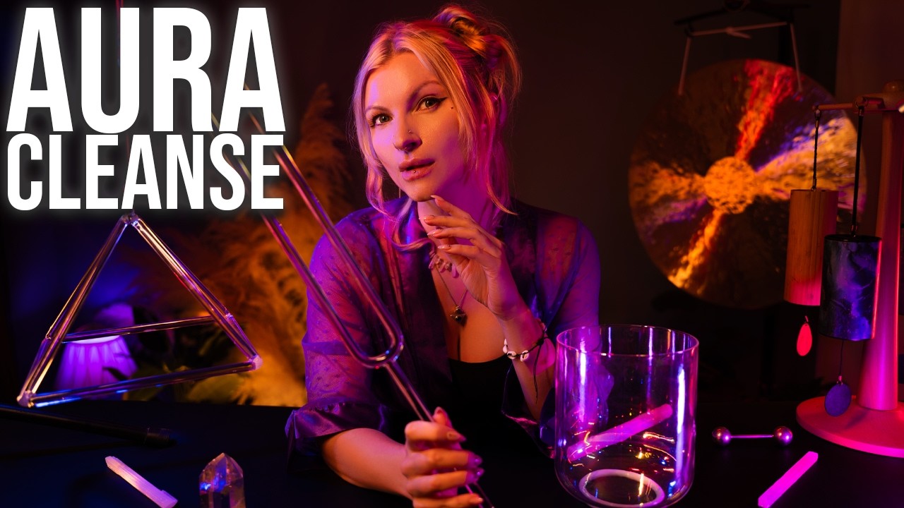 Aura Cleansing Crystal Bowl, Pyramid & Fork Sound Bath | Release Stagnant Energy