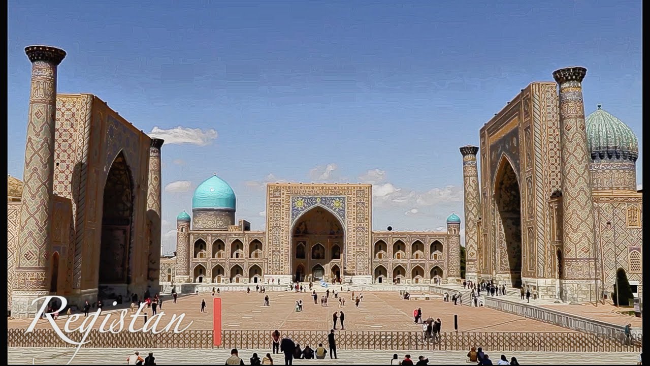 UZBEKISTAN. clips video di Samarcanda, Bukhara, Khiva, Tashkent , metro e tashkent city park, in 4k.