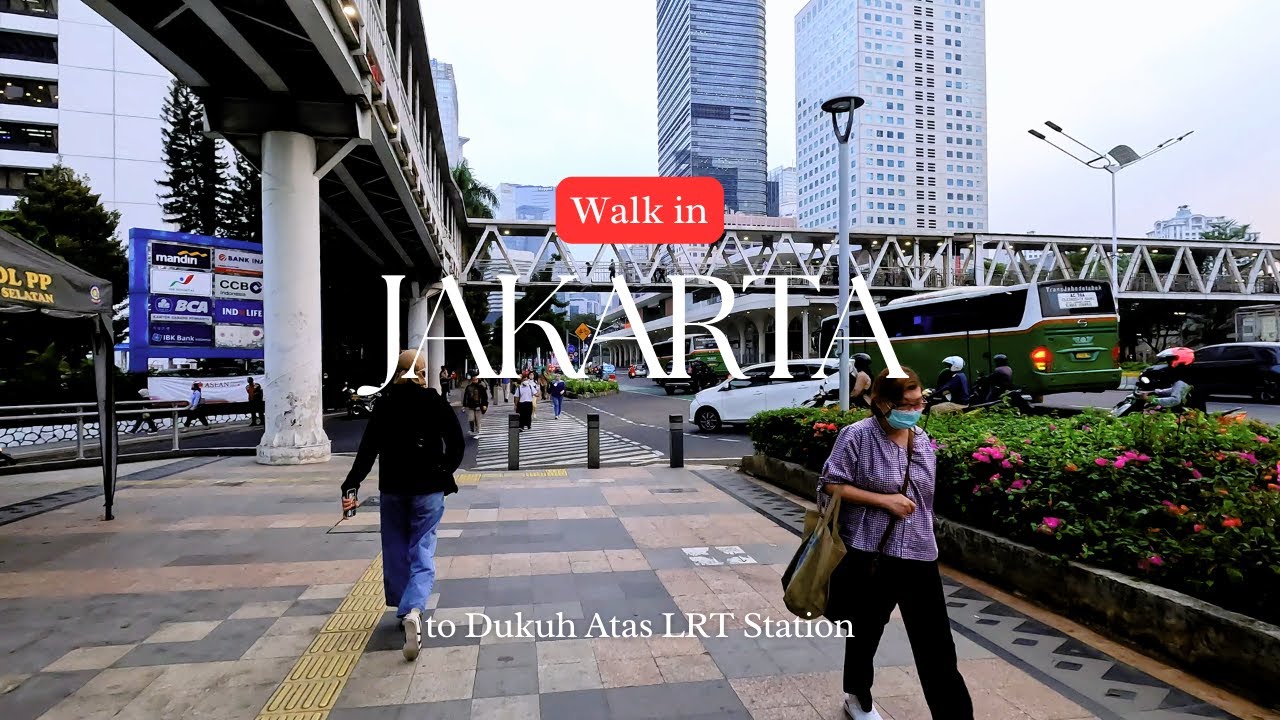 Walk to Dukuh Atas LRT Station | Jakarta Afternoon Walk [4K GoPro]