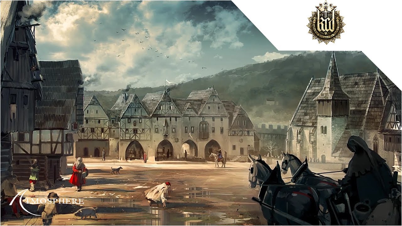 Bustling Town Ambience - Medieval City Music