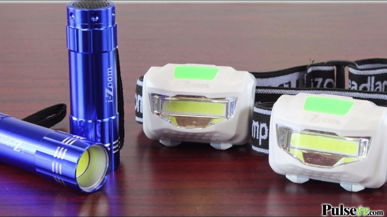 4 Piece COB Headlamp and Flashlight Set