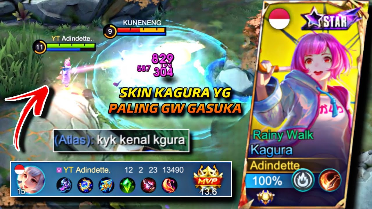 PAKE SKIN KAGURA YANG GW PALING GASUKA !! RAINY WALK 💀