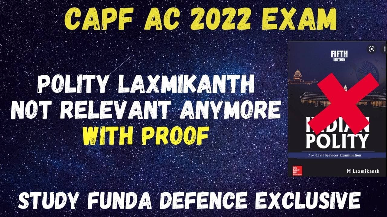 CAPF AC 2022 Exam : Polity Laxmikanth or Other Book ??  I STUDY FUNDA I