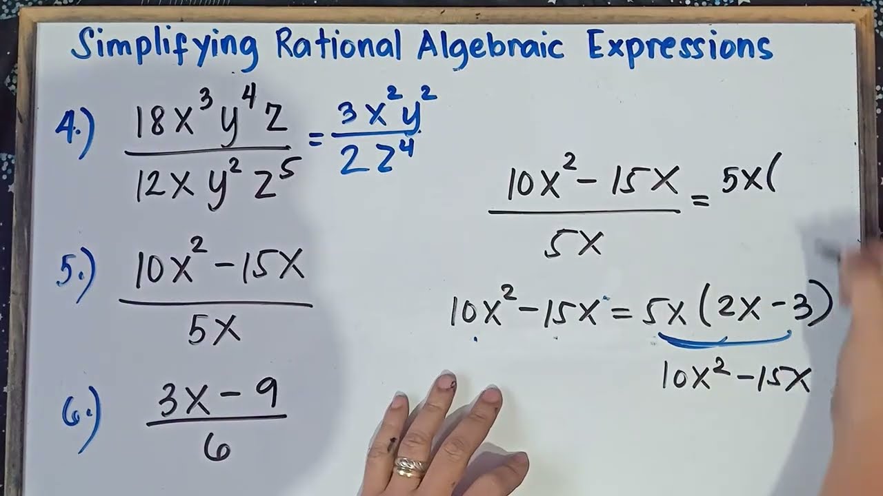 Simplifying Rational Algebraic Expressions | Explain in Detail | Part 1 | Grade 8 | Quarter 1 |