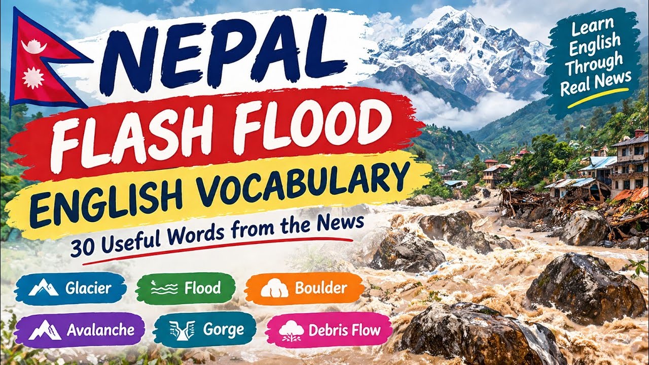 Nepal Flash Flood Vocabulary | 30 English Words from the Current news