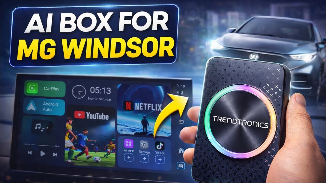 Watch Youtube, Netflix, Amazon prime, Jio hotstar in any car | Trendtronics tbox pro 5 in 1 