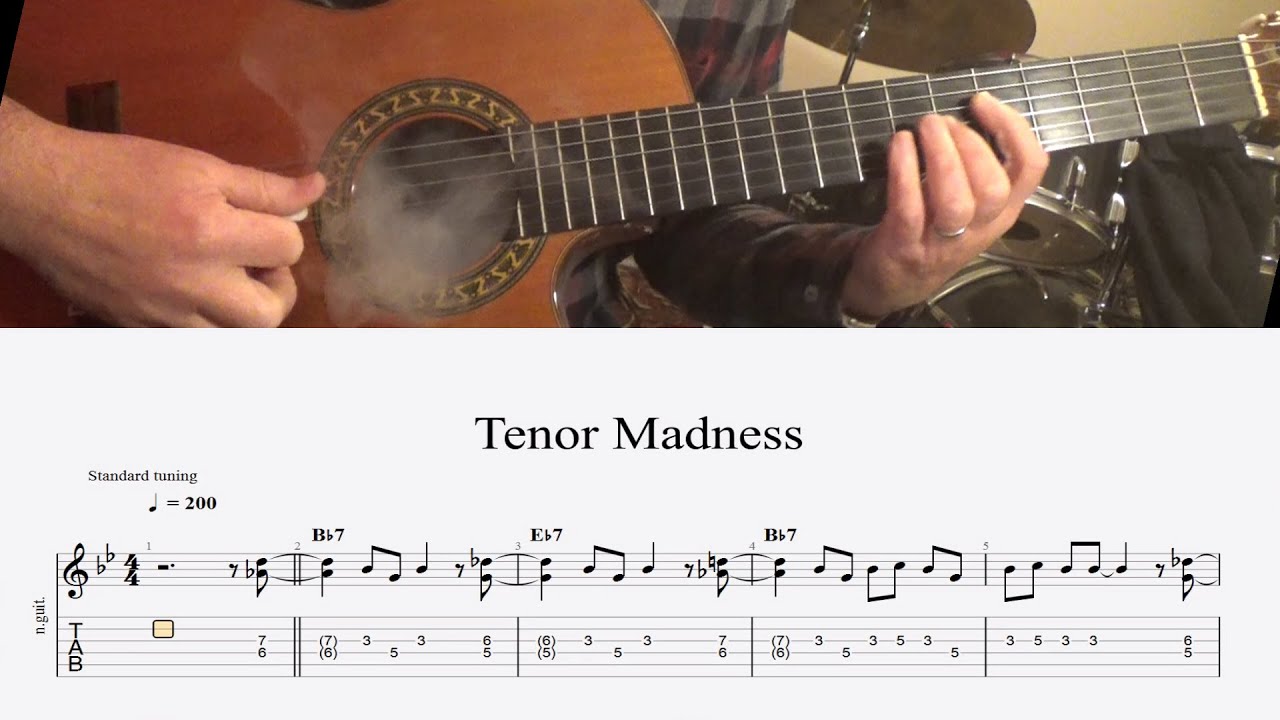 Tenor Madness (Solo Jazz Guitar) + Tab