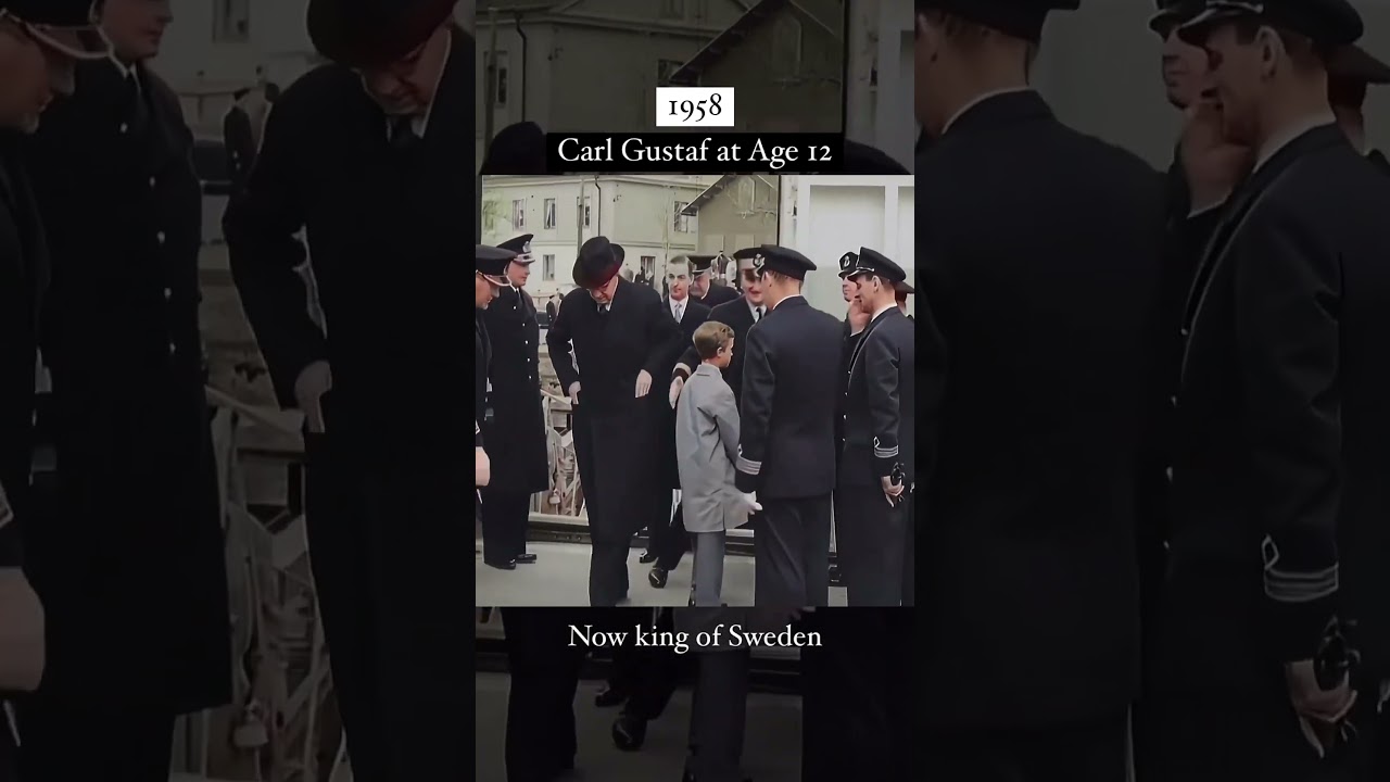 King Carl Gustaf of Sweden in 1958, at age 12. #sweden #oldfootage #carlgustaf