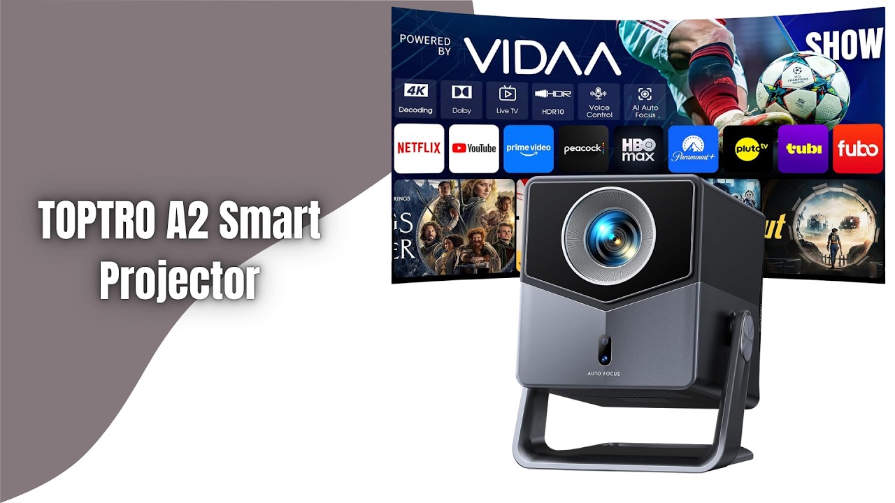 TOPTRO A2 Smart Projector Review | 4K, VIDAA OS & Dolby Audio Home Theater!