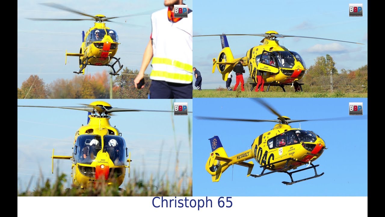 ADAC Eurocopter EC135 Christoph 65, Landung & Start, Schwaikheim, Germany, 01.11.2018.
