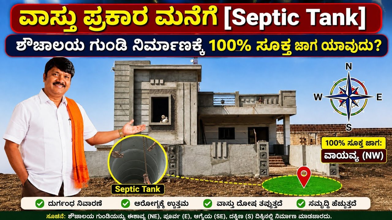 ಮನೆಗೆ ಶೌಚಾಲಯ ಗುಂಡಿ( septic Tank ) ಎಲ್ಲಿರಬೇಕು.|vastu for septic tank |vastu for home| Desi Vastu|