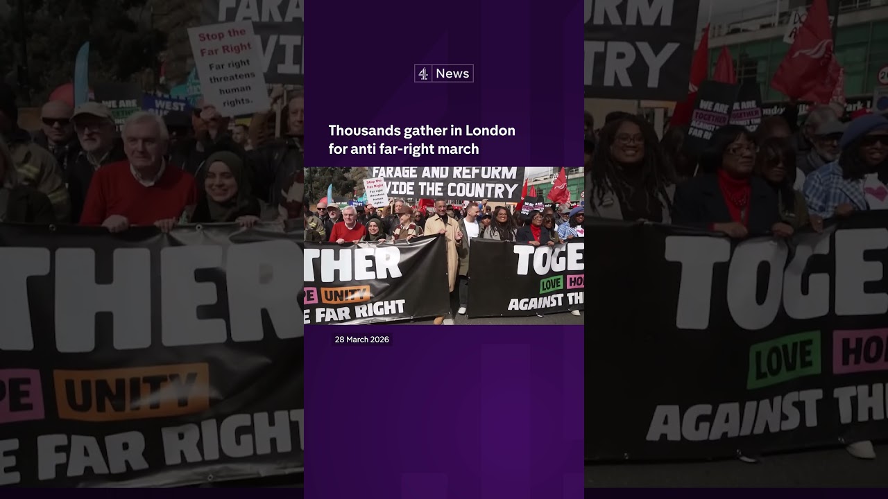 Thousands gather in Londonfor anti far-right march