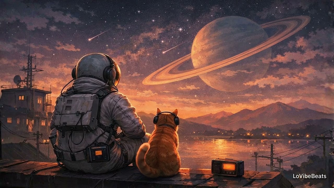 Lofi Hip Hop Radio - Astronaut & His Cat 🪐 Chill Beats to Study/Relax To