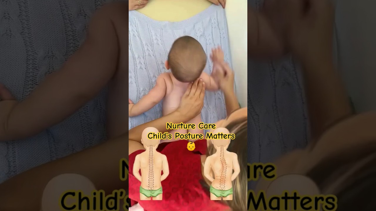 Child&rsquo;s Curved Back? Gentle Exercises & Tips 👶🦴 #babymassage #newborn #babycare #shorts