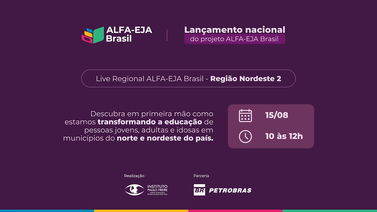 Live  Lançamento Regional ALFA-EJA Brasil - Região Nordeste 2