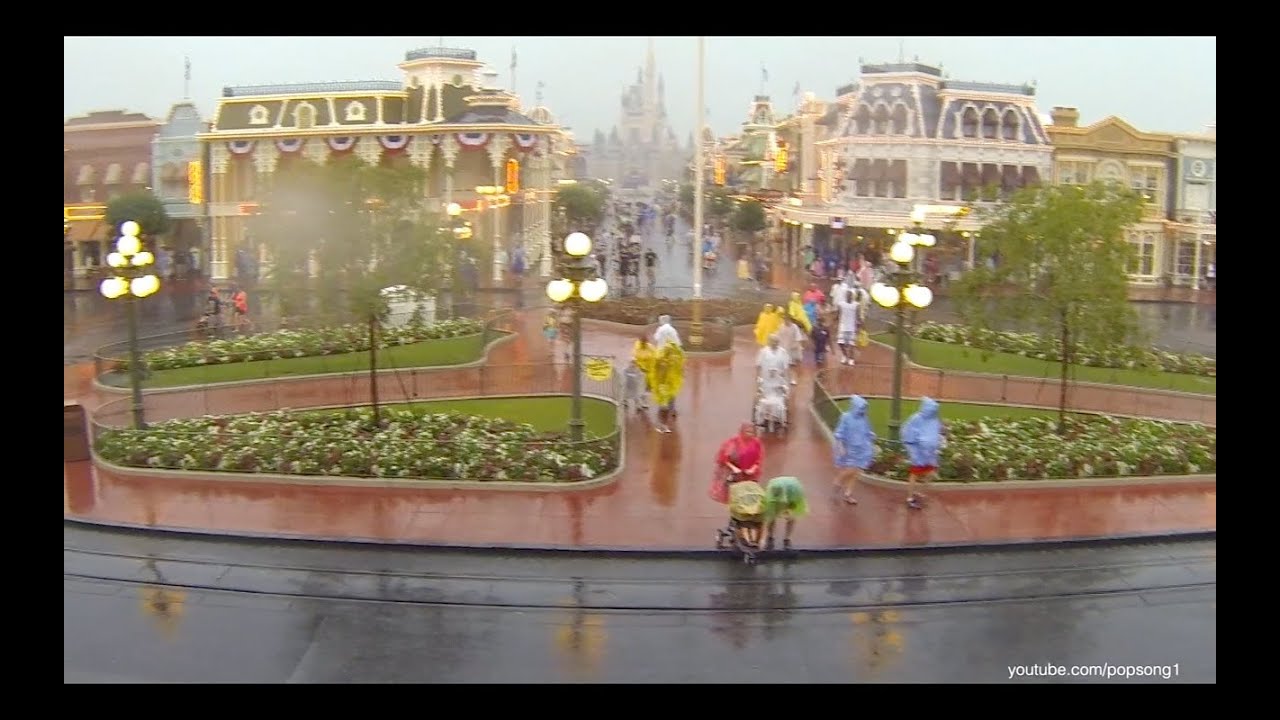 Heavy Rains at the Magic Kingdom Walt Disney World 2013 June 8th