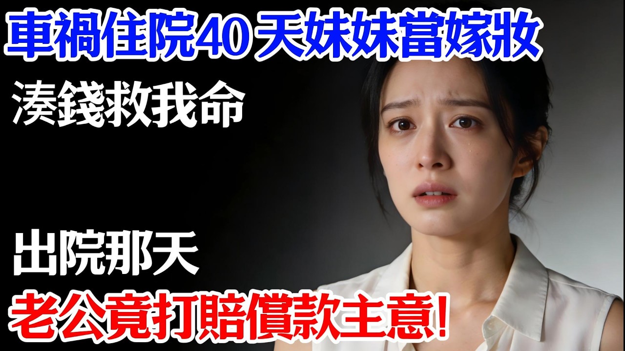【完結】我車禍住院40天，我妹把嫁妝首飾全當了給我交醫藥費，出院那天，我老公卻問我：賠償款下來了，能不能先給我妹買車啊！#有聲讀物#家庭故事 #夜讀人生 #婆媳 #情感故事 #講故事 #婆媳故事