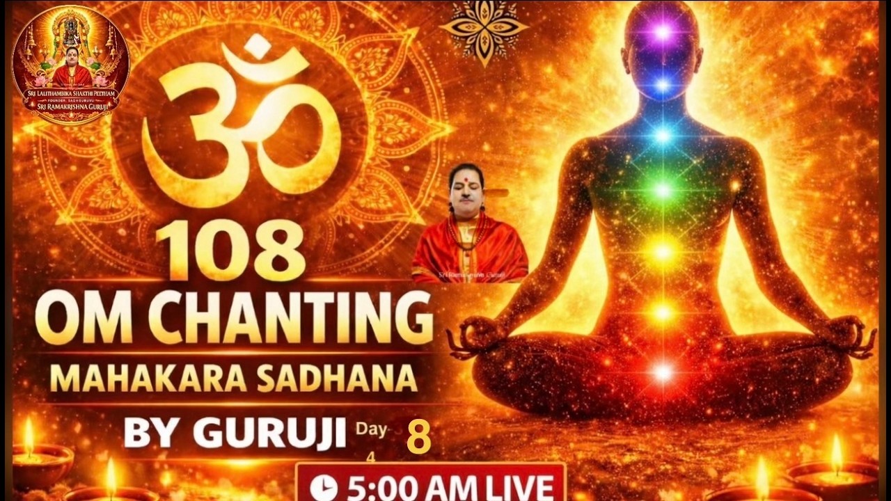 LIVE 5 AM | Day 9 Mahakaruna Om 108 Chanting Sadhana with Guruji | Spiritual Morning Meditation