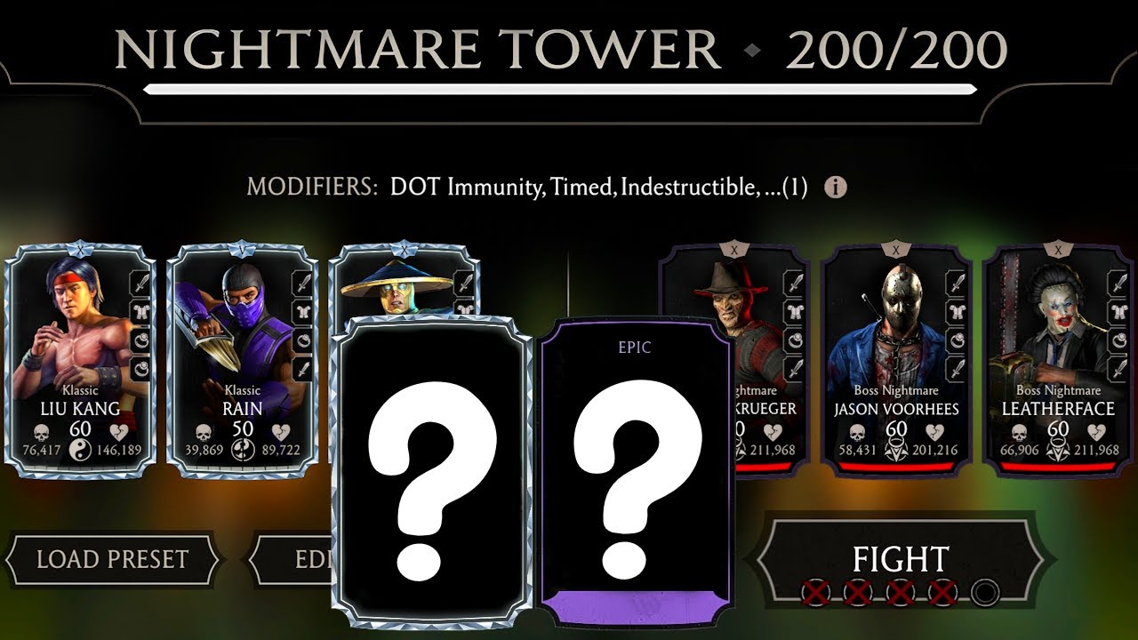 Final Boss Match 200 Nightmare Tower + Rewards in one shot. MK Mobile