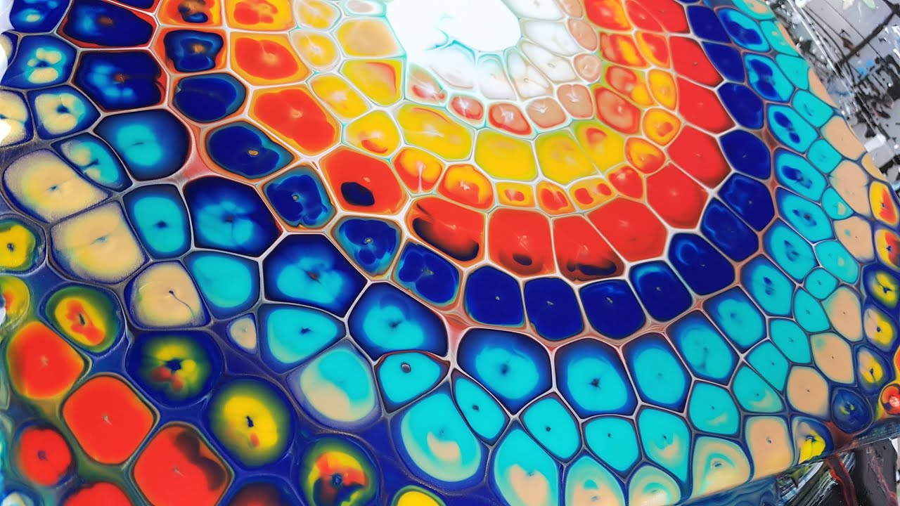 Chameleon CELLS Swirl with Ready-Mixed Paint by Artist Loft!🤩🌈 Acrylic Pouring Technique