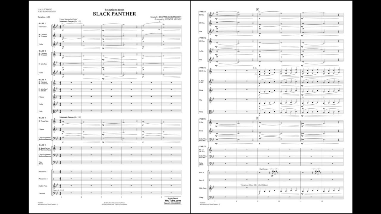 Selections from Black Panther by Ludwig G&ouml;ransson/arr. Johnnie Vinson