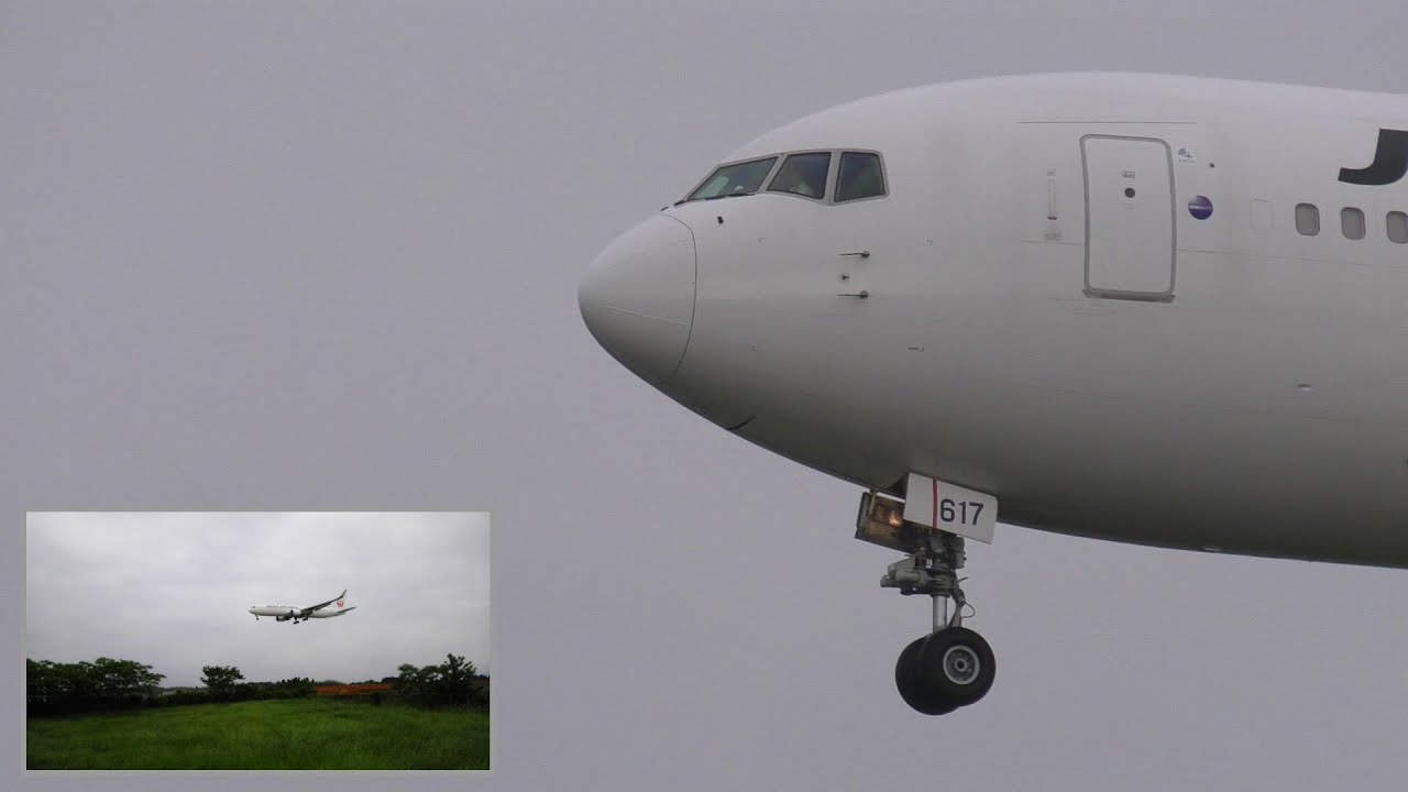 ✈ワイプ撮り JAL B767 JA617J landing @Narita Airport rwy16L（成田空港WX970M)