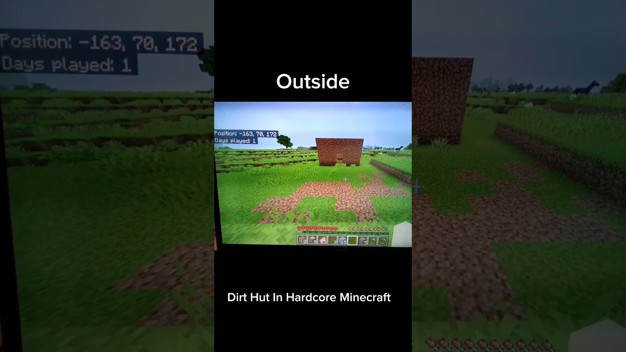Minecraft Hardcore Small Dirt Hut #minecraft #minecrafthardcoremode