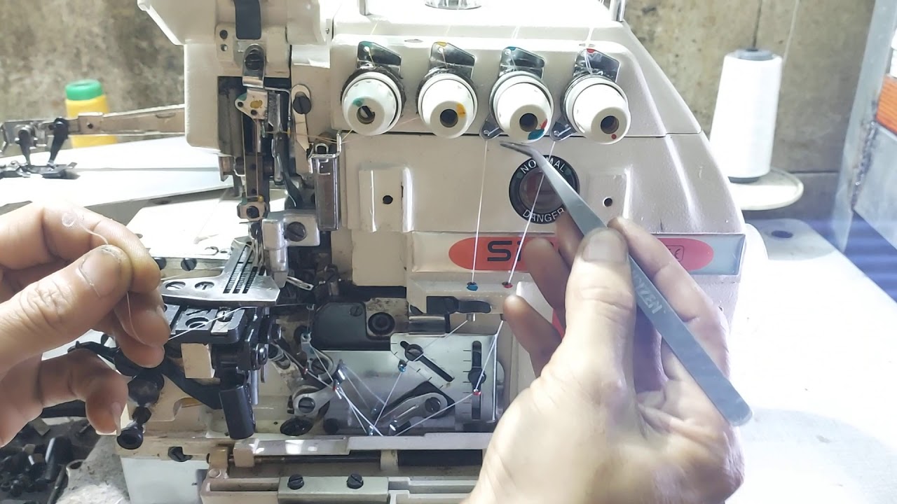 Hướng dẫn xỏ chỉ và thay dao máy chập siruba