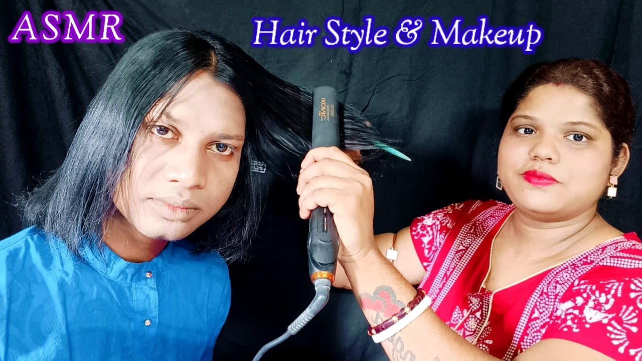 ASMR~Doing My Brother Transformation Hair Style Binding & Makeup (Tingle's) @asmrsangi7044🌹