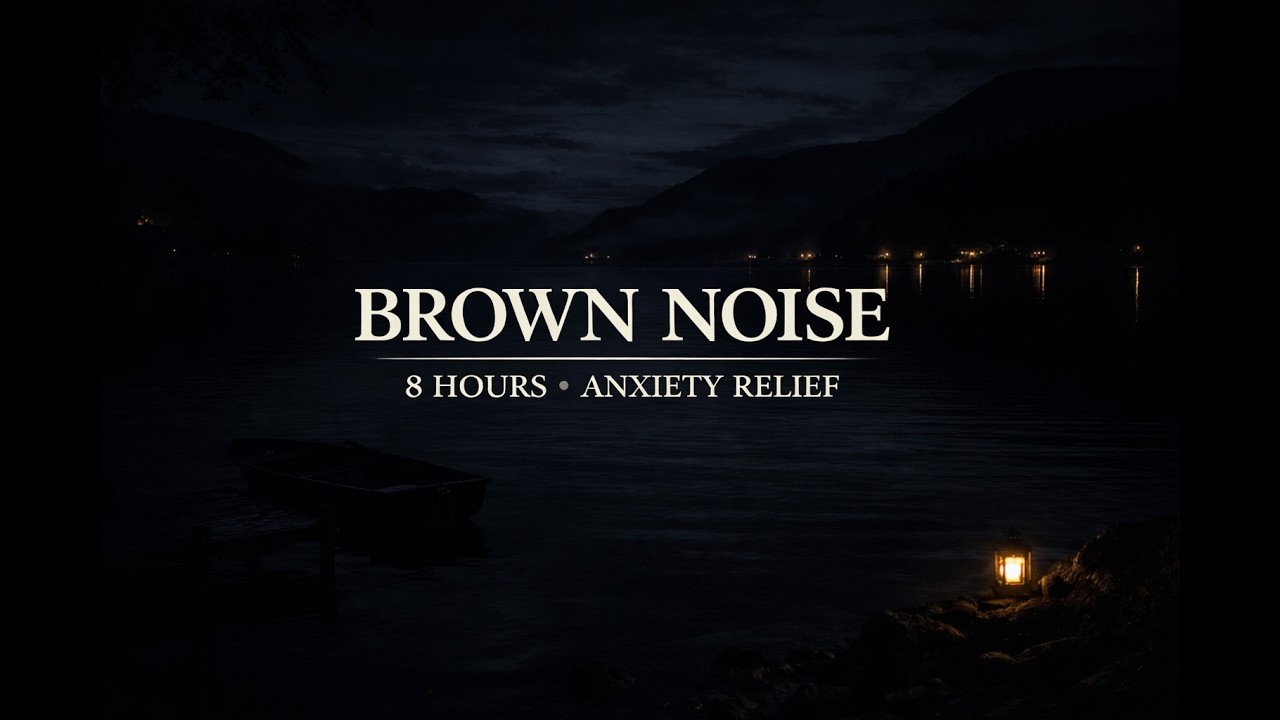 Moonlit Lakeside Bedroom l 8 Hours Brown Noise for Deep Sleep
