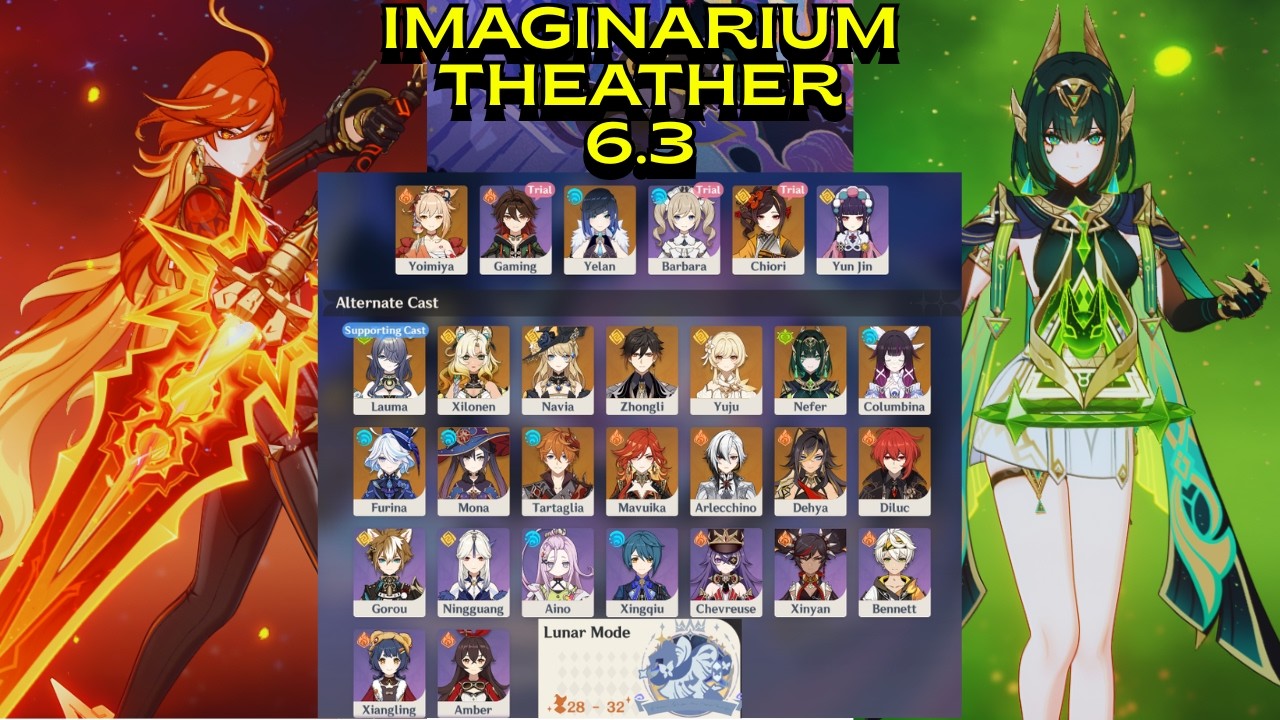 NEW IMAGINARIUM THEATER !!! Lunar Mode Act 1 - Act 12 Full Stars | Genshin Impact