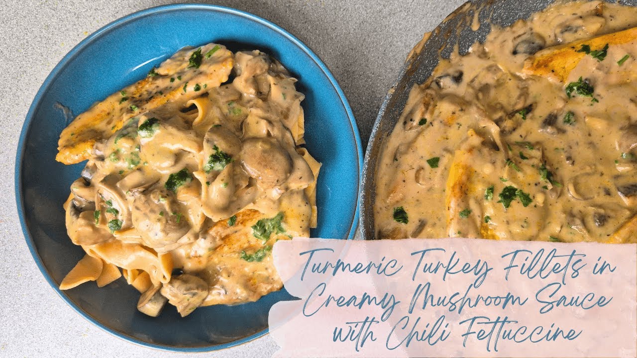 Turmeric Turkey Fillets in Creamy Mushroom Sauce | No Talking, Real Cooking Sounds